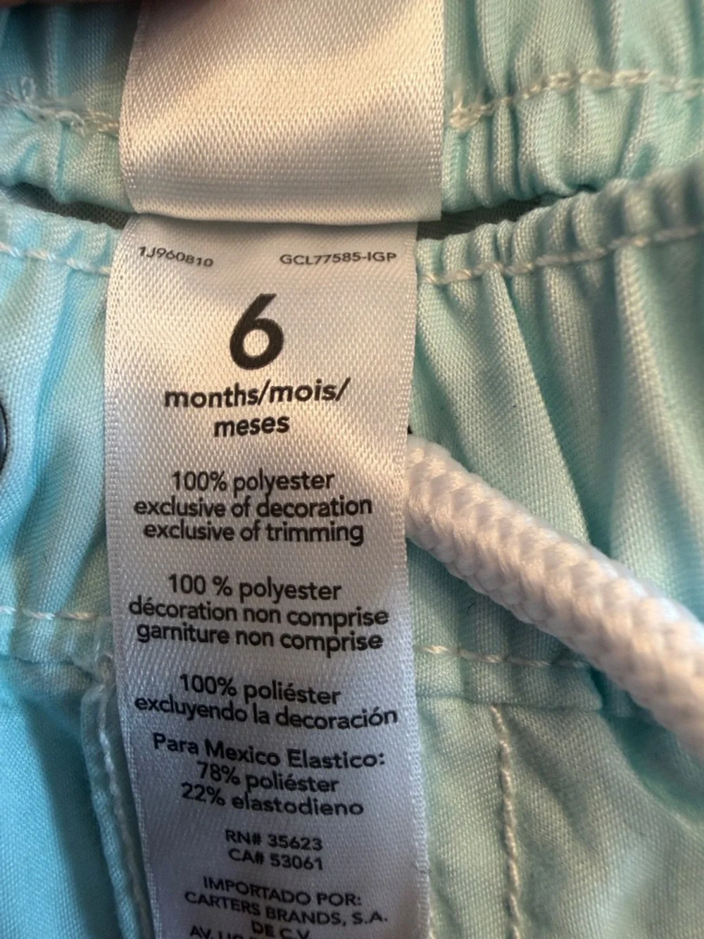 Carter's Baby Boy 3PC Swim Set Rash Guard Shorts Hat 6M